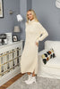 Womens Knitted Pattern High Neck Extra Thick Dress MEWKND204