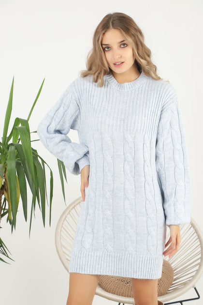 Womens Knitted Pattern Dress MEWKND213