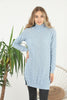 Womens Knitted Pattern High Neck Dress MEWKND208