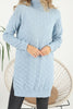 Womens Knitted Pattern High Neck Dress MEWKND208