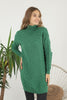 Womens Knitted Pattern High Neck Dress MEWKND214