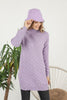 Womens Knitted Pattern High Neck Dress MEWKND216