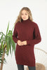 Womens Knitted Pattern High Neck Dress MEWKND221