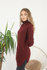 Womens Knitted Pattern High Neck Dress MEWKND221