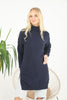 Womens Knitted Pattern High Neck Dress MEWKND222