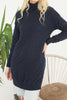 Womens Knitted Pattern High Neck Dress MEWKND222