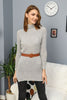 Womens Knitted Belted High Neck Dress MEWKND225