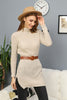 Womens Knitted Belted High Neck Dress MEWKND226