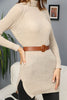 Womens Knitted Belted High Neck Dress MEWKND226