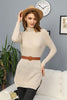 Womens Knitted Belted High Neck Dress MEWKND226