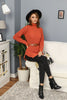 Womens Knitted Belted High Neck Dress MEWKND227