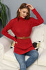 Womens Knitted Belted High Neck Dress MEWKND228