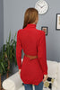 Womens Knitted Belted High Neck Dress MEWKND228