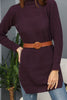 Womens Knitted Belted High Neck Dress MEWKND230