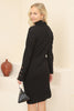 Womens Knitted Button Detail High Neck Dress MEWKND234