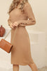 Womens Knitted Button Detail High Neck Dress MEWKND235