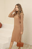 Womens Knitted Button Detail High Neck Dress MEWKND235