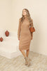 Womens Knitted Button Detail High Neck Dress MEWKND235