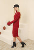 Womens Knitted Button Detail High Neck Dress MEWKND236