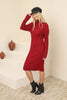 Womens Knitted Button Detail High Neck Dress MEWKND236