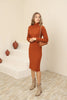 Womens Knitted Button Detail High Neck Dress MEWKND237