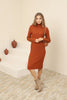 Womens Knitted Button Detail High Neck Dress MEWKND237