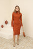 Womens Knitted Button Detail High Neck Dress MEWKND237