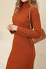 Womens Knitted Button Detail High Neck Dress MEWKND237