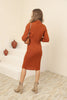 Womens Knitted Button Detail High Neck Dress MEWKND237