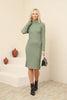 Womens Knitted Button Detail High Neck Dress MEWKND238