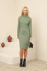 Womens Knitted Button Detail High Neck Dress MEWKND238