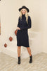 Womens Knitted Button Detail High Neck Dress MEWKND239