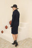 Womens Knitted Button Detail High Neck Dress MEWKND239