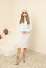 Womens Knitted Button Detail High Neck Dress MEWKND240