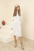 Womens Knitted Button Detail High Neck Dress MEWKND240