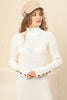 Womens Knitted Button Detail High Neck Dress MEWKND240