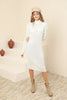 Womens Knitted Button Detail High Neck Dress MEWKND240