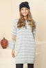 Womens Knitted Striped Detail Dress MEWKND242