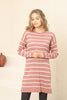 Womens Knitted Striped Detail Dress MEWKND245