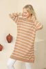 Womens Knitted Striped Detail Dress MEWKND246