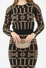 Womens Knitted Pattern Detail Dress MEWKND252