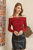 Women's Overlap Knit Detail Top - WST129