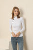 Women's Button Knit Detail Top - WST134