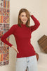 Women's Stand Collar Knit Detail Top - WST145