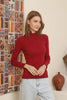 Women's Stand Collar Knit Detail Top - WST145