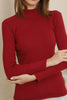 Women's Stand Collar Knit Detail Top - WST145