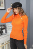 Women's Button Knit Detail High Neck Top - WST172