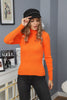 Women's Button Knit Detail High Neck Top - WST172