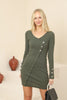 Women's Button Knit Detail Dress - MWSD156