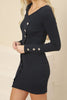 Women's Button Knit Detail Dress - MWSD158